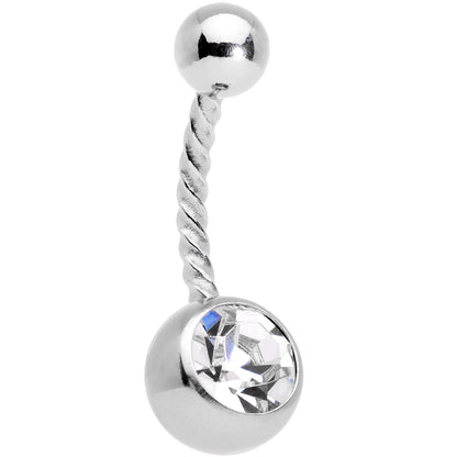Clear Gem Multicolor Three Dimensional Flower Belly Ring Set of 3