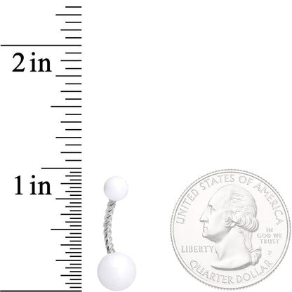 White Glow in the Dark Totally Twisted Belly Ring