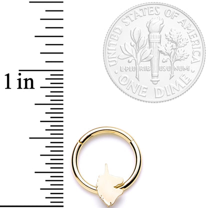 16G 3/8 Gold Tone Unicorn Hinged Segment Ring