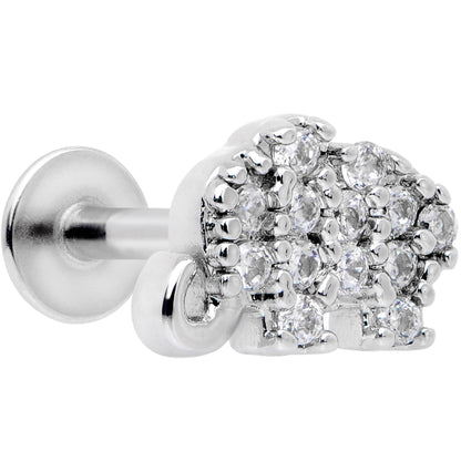 16G 5/16 Clear CZ Gem Lucky Elephant Labret Moroe Tragus