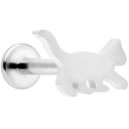16G 5/16 Cat Internally Threaded Labret Tragus