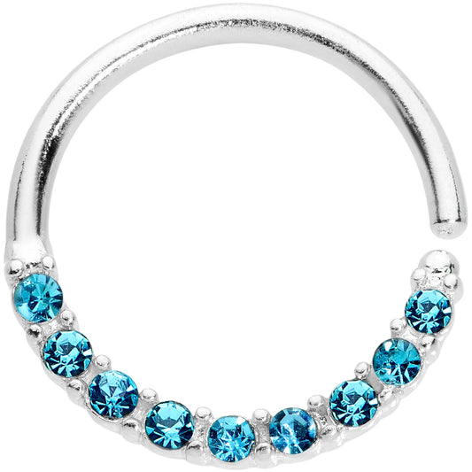 16G 3/8 Blue Gem Simple Elegance Seamless Circular Ring