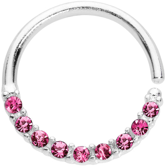 16G 3/8 Pink Gem Simple Elegance Seamless Circular Ring