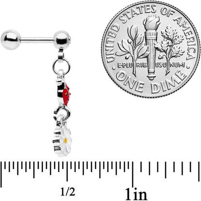 16G 1/4 Clear Gem Ladybug Dangle Cartilage Tragus