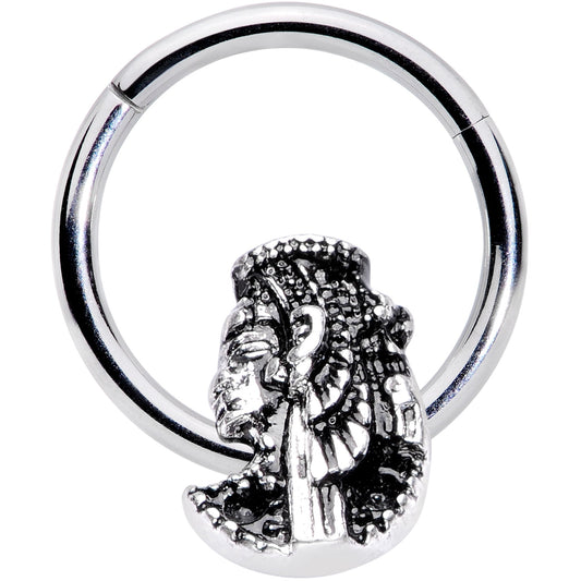 16G 3/8 Egypt Cleopatra Anubis Hinged Segment Ring