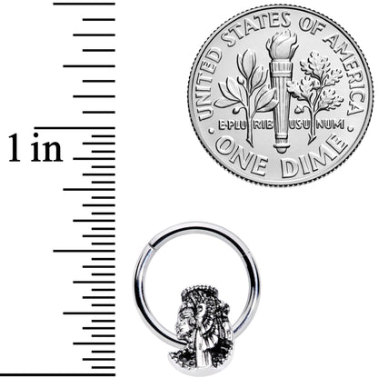 16G 3/8 Egypt Cleopatra Anubis Hinged Segment Ring