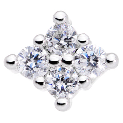 20G 5/16 Clear CZ Gem Princess Nose Screw
