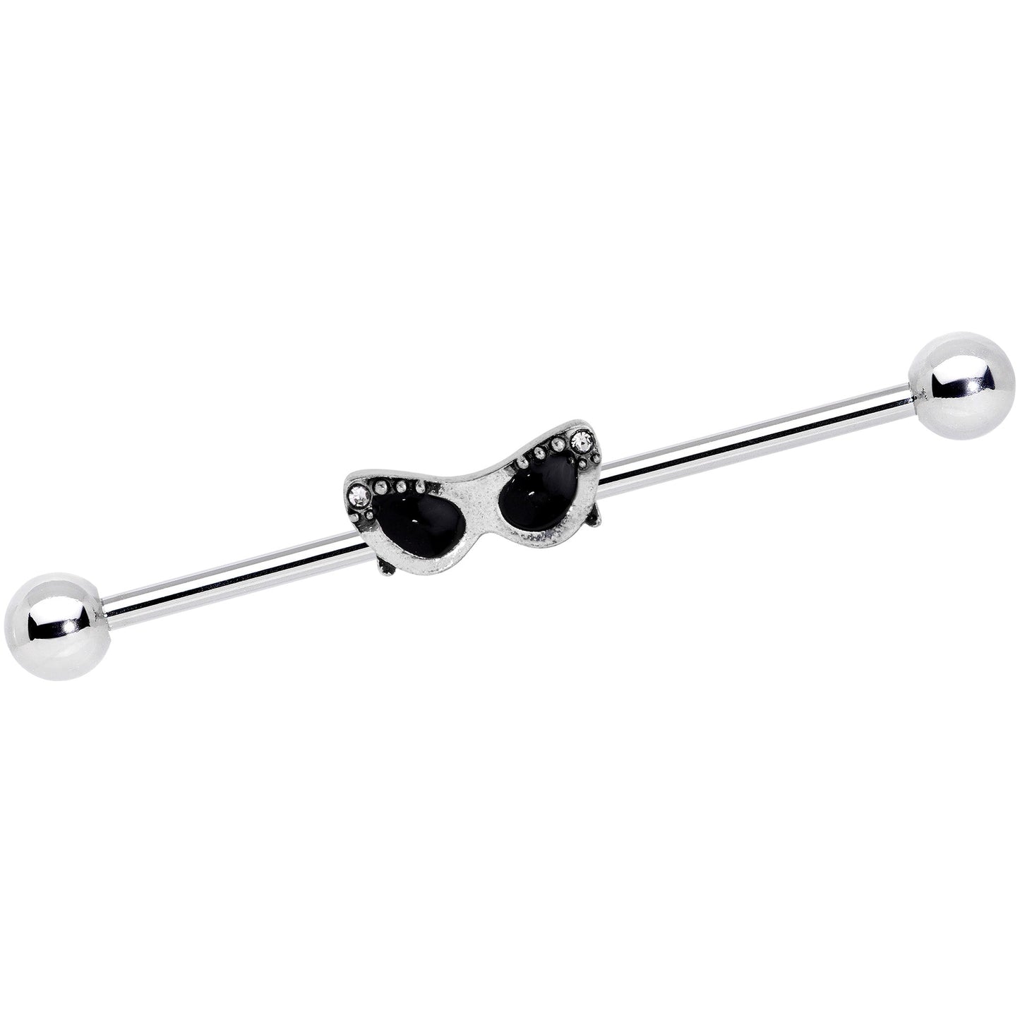 14G Clear Gem 50s Retro Summer Sunglasses Industrial Barbell 38mm