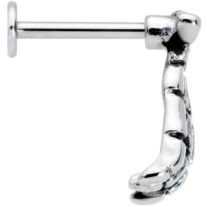 16G 5/16 Spooky Skeleton Hand Halloween Labret Monroe Tragus