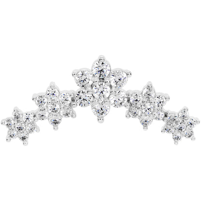 16G 5/16 Clear CZ Gem Floral Internal Thread Labret