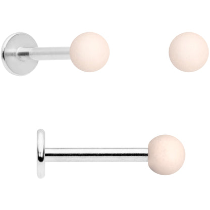 16G 5/16 Peach Brown White Matte Labret Monroe Tragus Set of 4