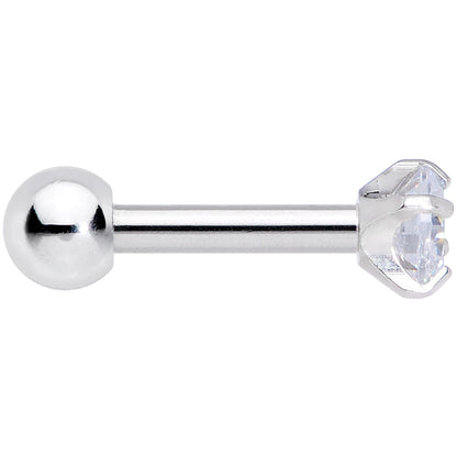 16G 1/4 Clear CZ Gem G23 Titanium 3mm Cartilage Tragus Earring