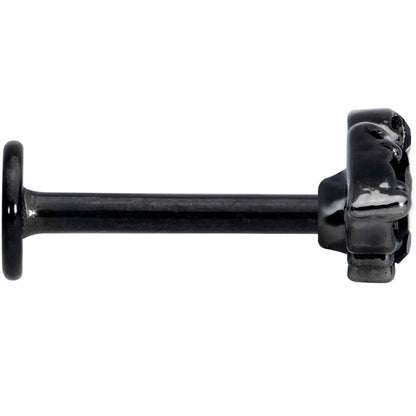 16G 5/16 Black Gem Black Bat Halloween Labret Monroe Tragus