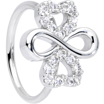 20G 5/16 Clear Gem Heart Shamrock St Patricks Day Nose Hoop