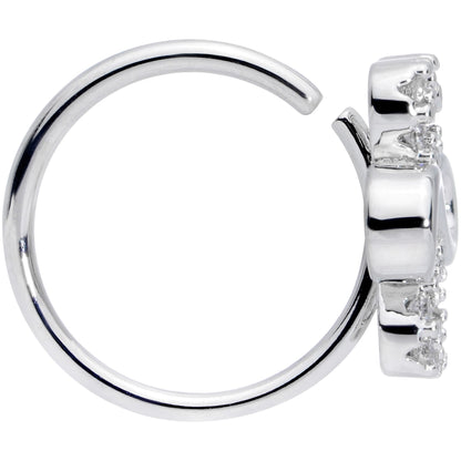 20G 5/16 Clear Gem Heart Shamrock St Patricks Day Nose Hoop