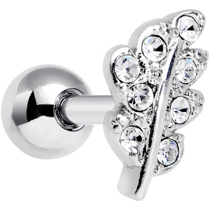 16G 1/4 Clear Gem Elegant Leaves Cartilage Tragus