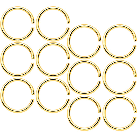 18G 5/16 Gold Tone Anodized Seamless Circular Ring Set of 12