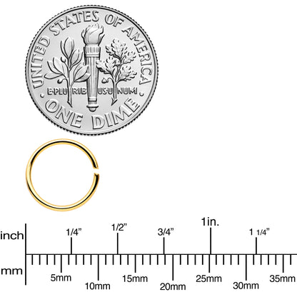 20G 5/16 Steel Gold Tone Anodized Seamless Circular Ring Set of 12