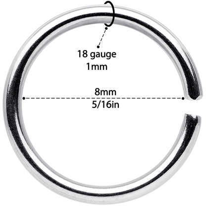 18G 5/16 Blue Anodized Steel Seamless Nose Hoop Set of 12