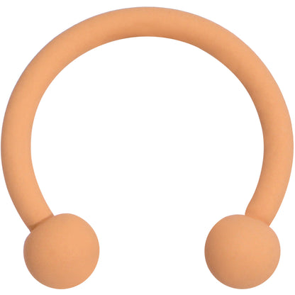 16G 3/8 Tan Matte Horseshoe Circular Barbell