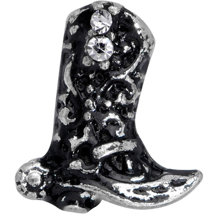 16G 5/16 Clear Gem Cowboy Boot Labret Monroe Tragus