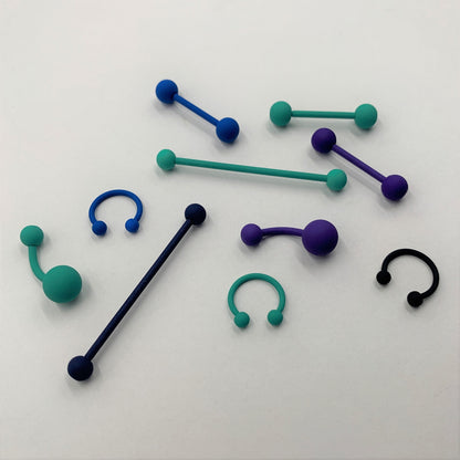 14G Beautiful Basic Black Matte Industrial Barbell 38mm
