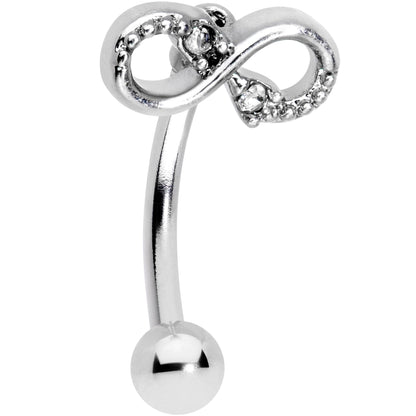 16G 5/16 Clear Gem Infinity Curved Eyebrow Ring