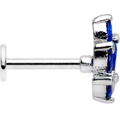 16G 5/16 Blue Gem Raindrop Cluster Labret Monroe Tragus