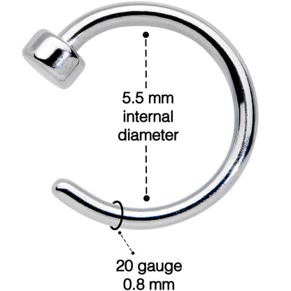 20G 1/4 Simple Disc Nose Hoop