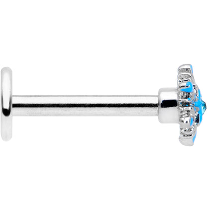 16G 5/16 Aqua Gem Winter Snowflake Christmas Labret Monroe Tragus