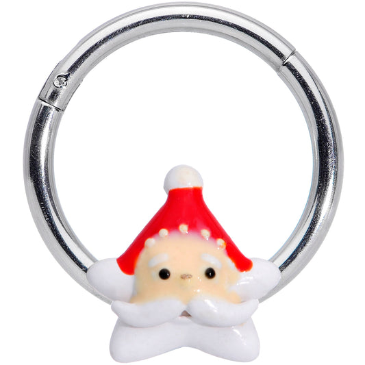 16G 3/8 Santas Beard Christmas Hinged Segment Ring