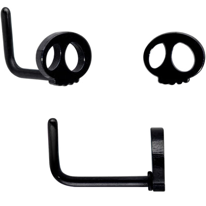 16G 20G Black Halloween Cartilage Labret Nose Ring Set of 3
