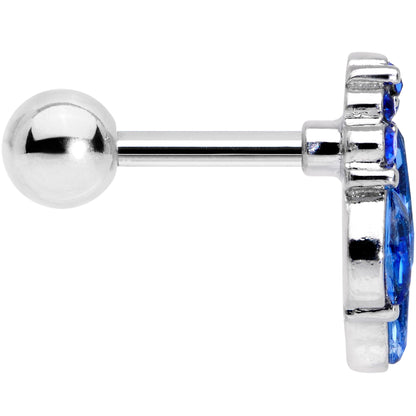 16G 1/4 Blue CZ Gem Fountain Cartilage Tragus Earring