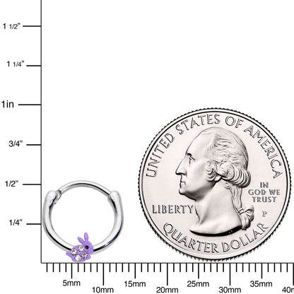 16G 3/8 Clear Gem Purple Easter Bunny Cartilage Clicker