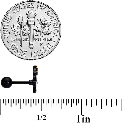 16G 1/4 Black Hat Sad Ghost Halloween Cartilage Tragus Set of 3