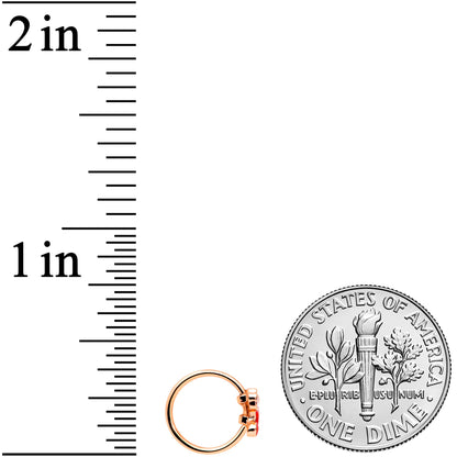 20G 5/16 Rose Gold Tone Red Christmas Stocking Nose Hoop