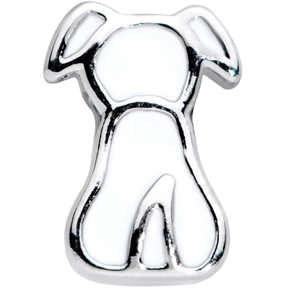 18G 3/8 White Sitting Dog Nose Hoop
