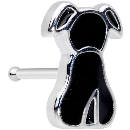 20G 1/4 Black Sitting Dog Nose Bone