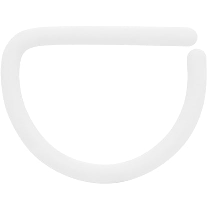 18G 3/8 White Matte D Shape Septum Ring