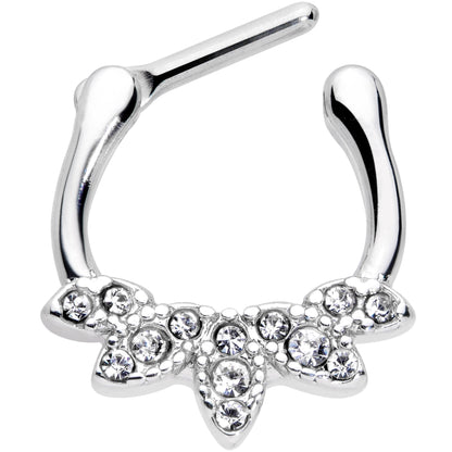 16G 5/16 Clear Gem Elegant Fan Cartilage Clicker