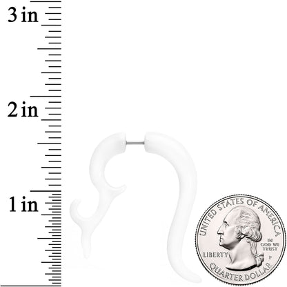 18G 1/4 White Tribal Style Cheater Hanger Plug Set