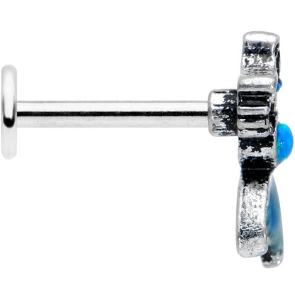 16G 5/16 Blue Synth Opal Blue Tail Mermaid Labret Monroe Tragus
