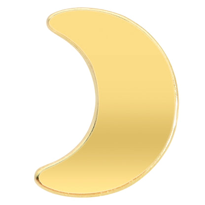 Implant Grade 23 Titanium Gold Tone Moon Threadless Push In Top
