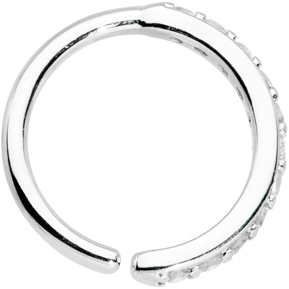 16G 3/8 Clear CZ Gem Forward Facing Closure Ring