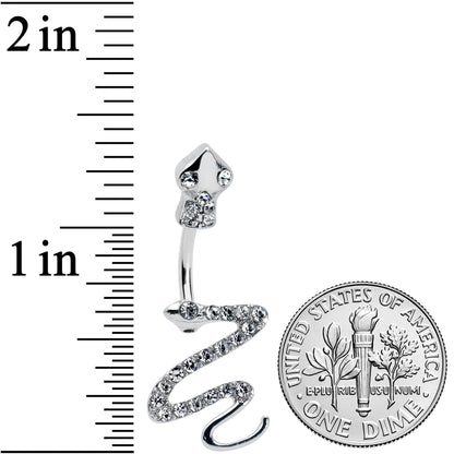 Clear Gem Stylish Snakes Double Mount Belly Ring