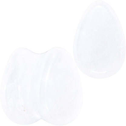 White Cloudy Quartz Drop Saddle Plug Set
