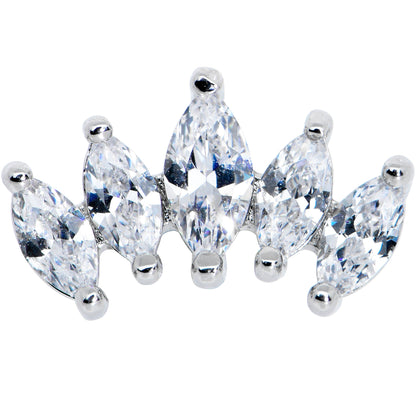 16G 5/16 Clear CZ Gem Fan Internally Thread Labret Monroe Tragus