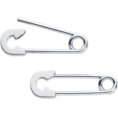 14G 3/4 Punk Rock Safety Pin Barbell Nipple Ring Set