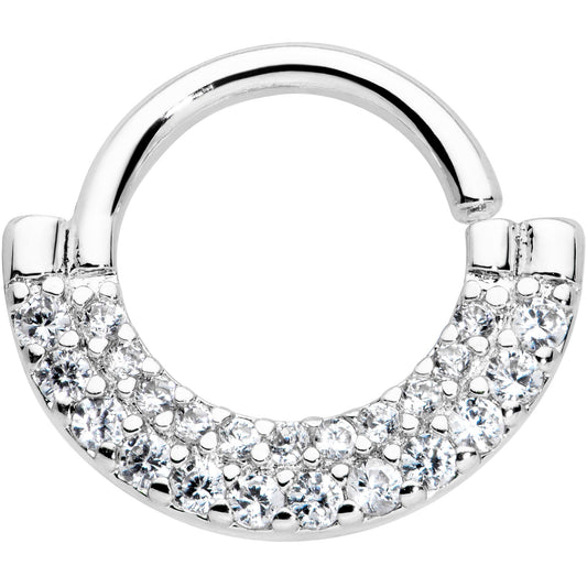 16G 5/16 Clear CZ Gem Double Drama Closure Ring