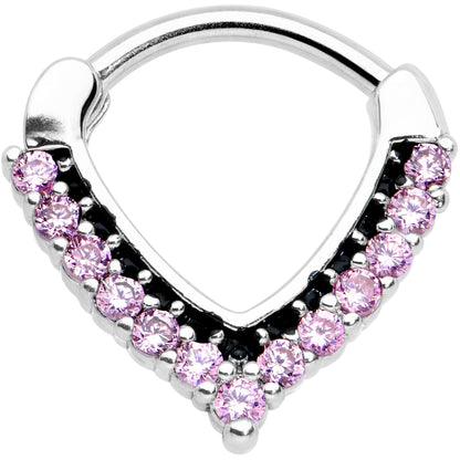 16G 5/16 Pink CZ Gem Classic Chevron Cartilage Clicker